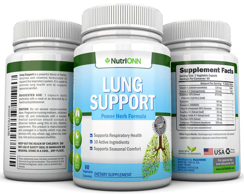 NutriONN Super Vitamin C Complex Tablets & Lung Support Capsules Combo - Targeted Lung Health Support