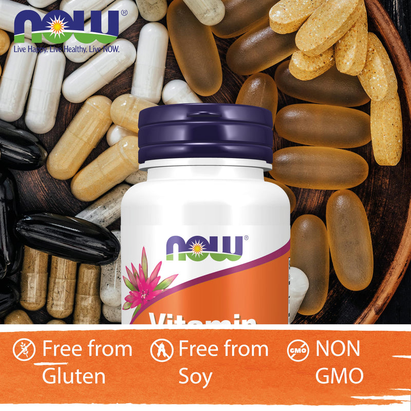 Now Foods, Vitamin D3 & K2, 1,000IU, 120 Capsules, Lab-Tested, Multivitamins, Gluten Free, Soy Free, Vegetarian