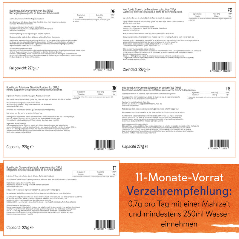 [Australia] - Now Foods, Potassium Chloride Powder, 227g, Laboratory Tested, Potassium, Gluten Free, Soy Free, Vegetarian 