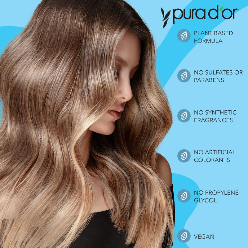 PURA D'OR 16 Oz Hair Thinning Therapy Biotin Conditioner, CLINICALLY TESTED Effective Results, Low Lather Deep Moisturizing Herbal Blend Hair Thickening Products For Women & Men, Color Safe