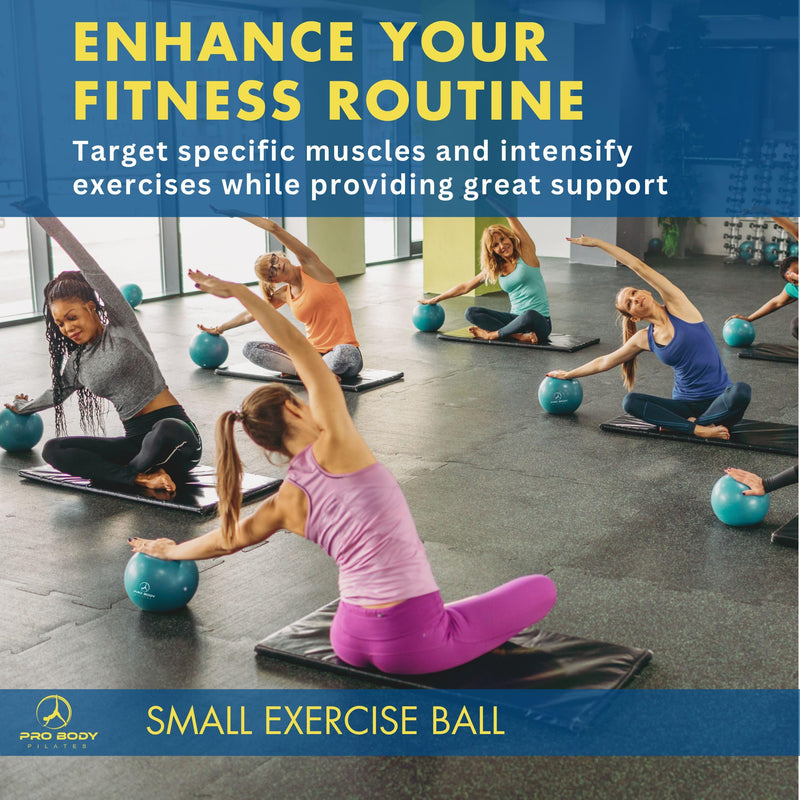 [Australia] - ProBody Pilates Ball Small Exercise Ball, 9 Inch Barre Ball, Mini Soft Yoga Ball, Workout Ball for Stability, Barre, Fitness, Ab, Core, Physio and Physical Therapy Ball at Home Gym & Office Blue 