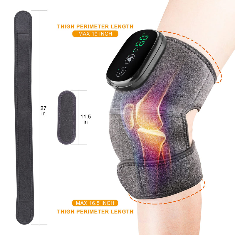 Cordless Knee Massager with Heat Vibration, Knee Heating Pad, Electric Heated Knee Brace Shoulder Heating Pads Elbow Wrap with 3 Heat Levels and Massage Modes Pack of 1