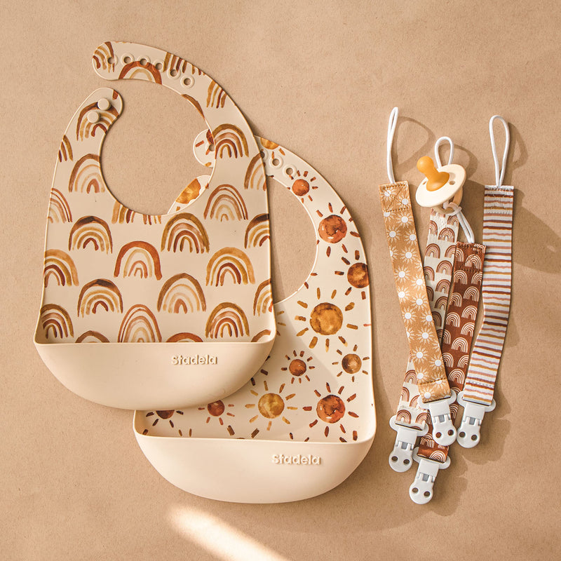 [Australia] - Baby Pacifier Clip Leash Soothie Holder Unisex for Girl or Boy 4 Pack Gift Set Universal Fit (Boho Baby) Western Baby 
