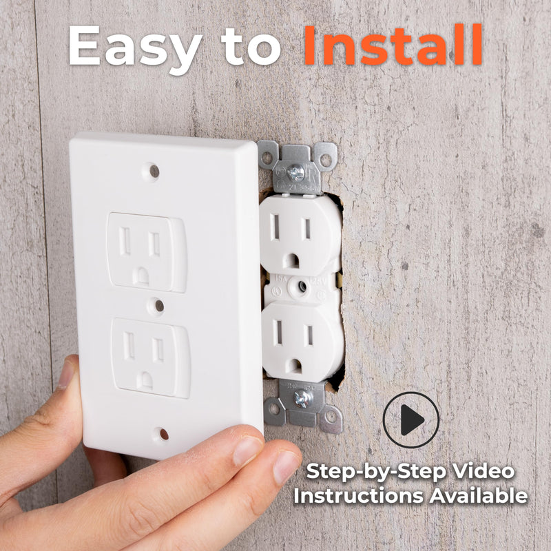[Australia] - 4-Pack Self-Closing Outlet Covers Baby Proofing - for Standard Single Screw & Decorator 2-Screw Outlets - Child Proof Sliding Outlet Covers 