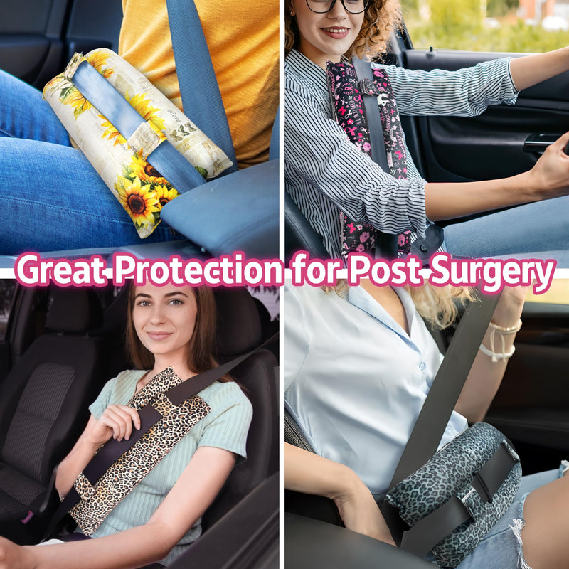 Hysterectomy Pillow with Pocket for Ice/Hot Packs,Post Heart Surgery Seatbelt Pillow,Mastectomy Pillow, Pacemaker Seatbelt Protectio,Gift for Women Recovering After Surgery White