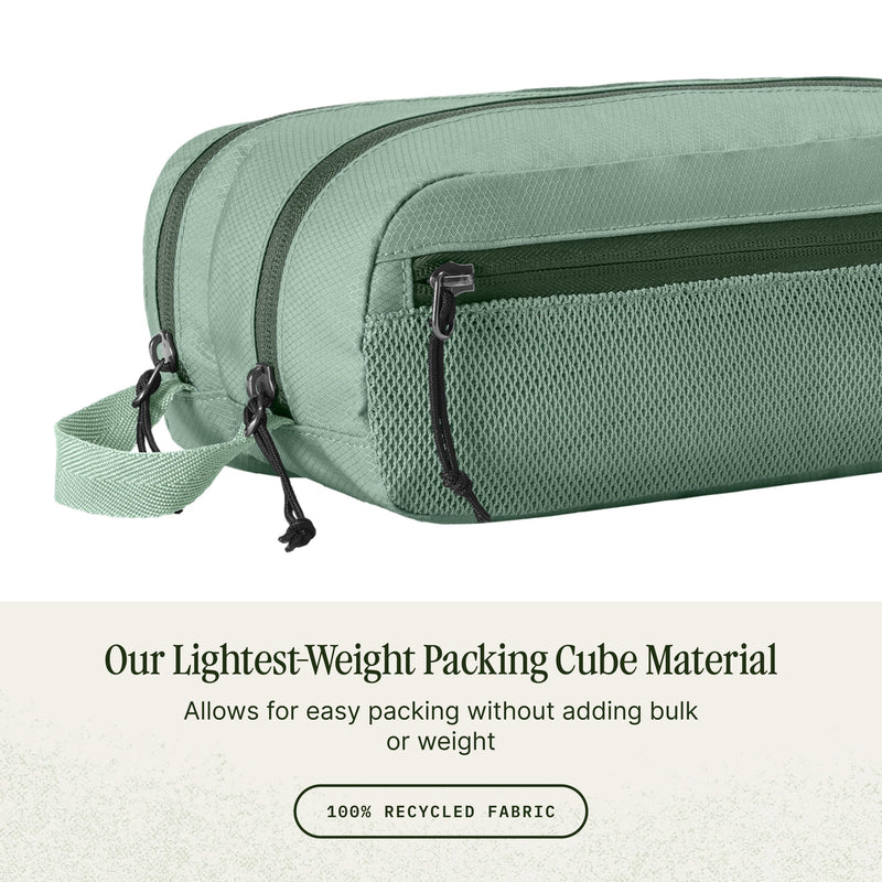 Eagle Creek Pack-It Reveal Quick Trip, Green | Dual-Compartment Toiletry Bag for Travel, Full-Length Zipper Compartments, Recycled Fabric Construction, Water-Resistant
