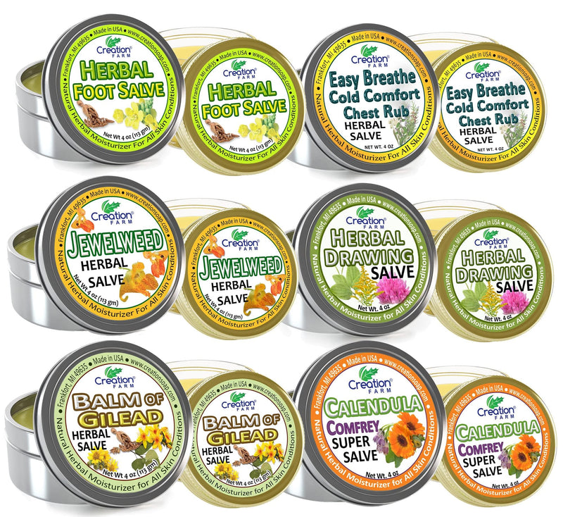 [Australia] - Creation Farm Foot Salve Herbal Balm Cream - Balsamo pomada crema herba de Los pies featuring Peppermint, Tea Tree plus 10 botanicals 4 Ounce (Pack of 1) 