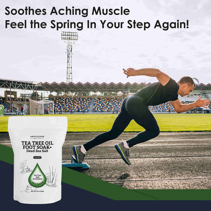[Australia] - Aromasong Tea Tree Foot Soak with Magnesium Flakes and Dead Sea Foot Soaking Salts - Pedicure Tea Tree oil foot Soak for Dry Cracked Feet-Athlete's Callus Remover- Eliminates Odor- Packaging may vary 3 Pound (Pack of 1) 