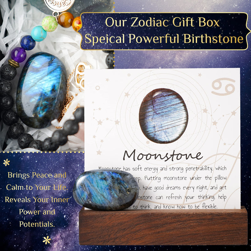 [Australia] - Cancer Gifts for Women, Spiritual Gifts, Zodiac Gifts, Astrology Gifts for Women, Horoscope Gifts with Birthstone, Healing Stone Gifts, June July Unique Birthday Gifts for Women Cancer 