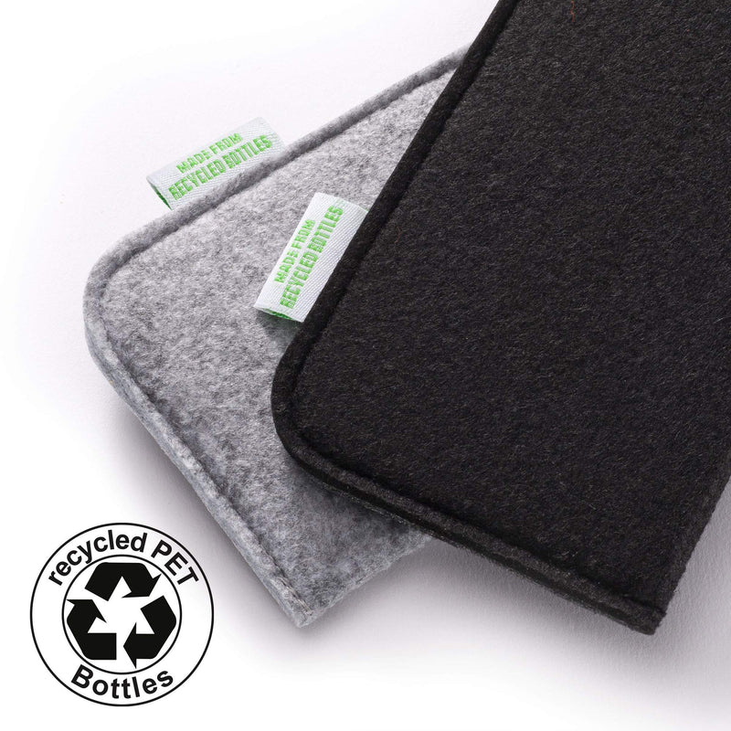 [Australia] - FEFI - insert glasses case made from recycled PET bottles - with high-quality glasses cleaning cloth/microfiber cloth gray 