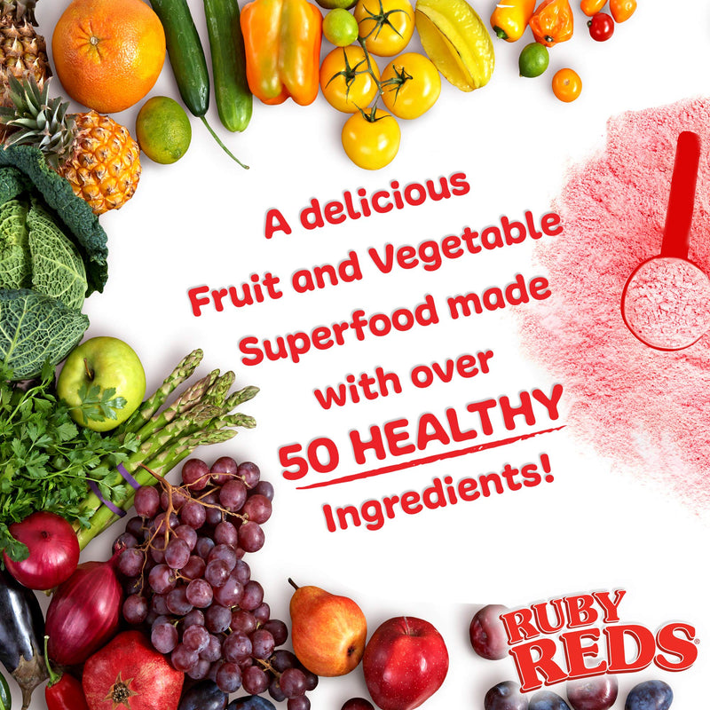 Ruby Reds Delicious Reds Powder Fruit & Vegetable Supplement – 30 servings | Support Healthy Metabolism, Probiotic Support, Fight Free Radicals, Healthy Energy Levels 10.9 Ounce (Pack of 1)