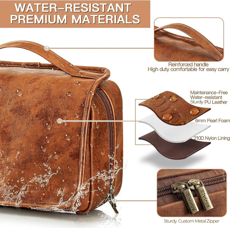 Elviros Hanging Toiletry Bag and Heat Resistant Travel