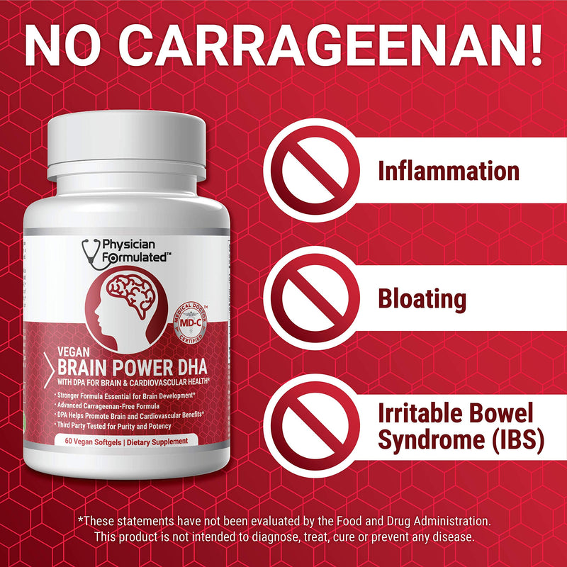 [Australia] - Vegan DHA for Brain and Prenatal 100% Algae Based Omega 3 Essential Fatty Acids with NO Carrageenan, NO Vegetable Oil PLUS 2500mcg Astaxanthin 