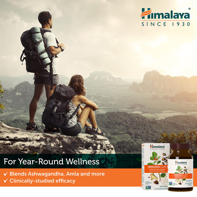 [Australia] - Himalaya ImmunoCare - Herbal Immune Support Supplement with Ashwagandha and Amla - Vegan, Non-GMO, Gluten Free, 840 mg, 120 Capsules 120 Count (Pack of 1) 