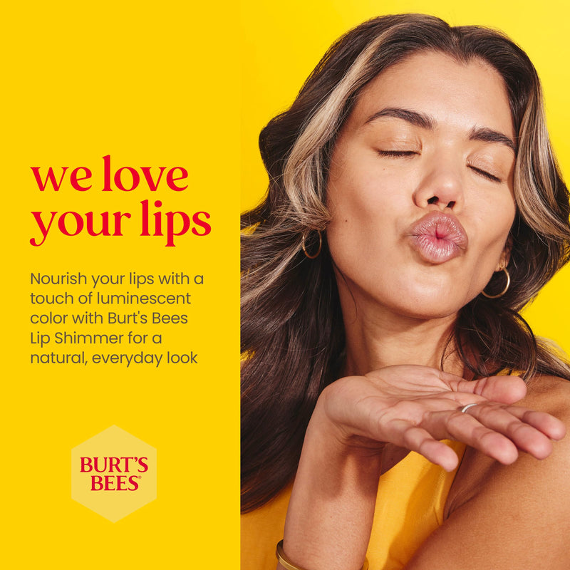 Burt's Bees Lip Balm, Moisturizing Lip Shimmer for Women, for All Day Hydration, with Vitamin E & Coconut Oil, 100% Natural, Apricot, 0.09 Ounce 1 Count (Pack of 1)
