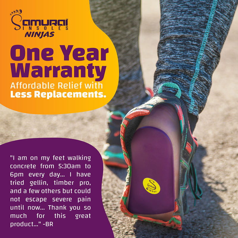 [Australia] - Samurai Insoles Ninjas Plantar Fasciitis Relief Arch Support Shoe Insoles - Podiatrist Designed, Orthotic Lab Made in The USA M6-6.5 or W8-8.5 
