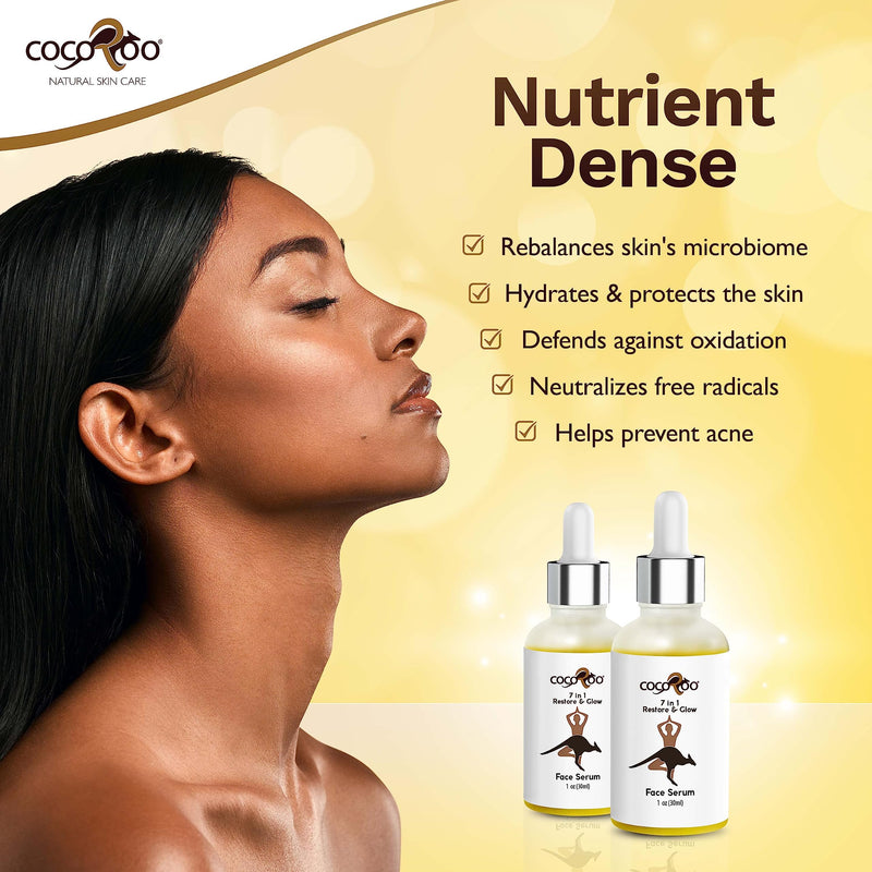 7in1 Anti-Aging Face Serum, Plant-Based with Vitamin C, Ceramide & Jojoba Oil, 100% Pure, Natural & Vegan