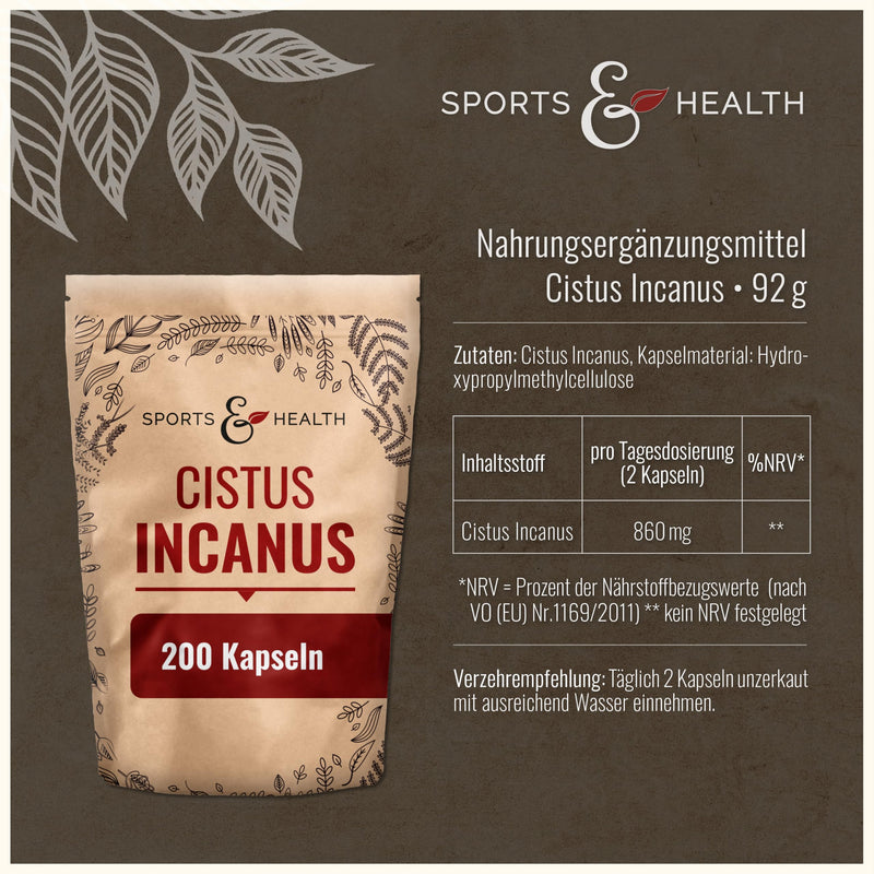 [Australia] - Cistus Incanus capsules - 180 capsules - 860mg per daily dosage - Vegan - Cistus capsules - Cystus 