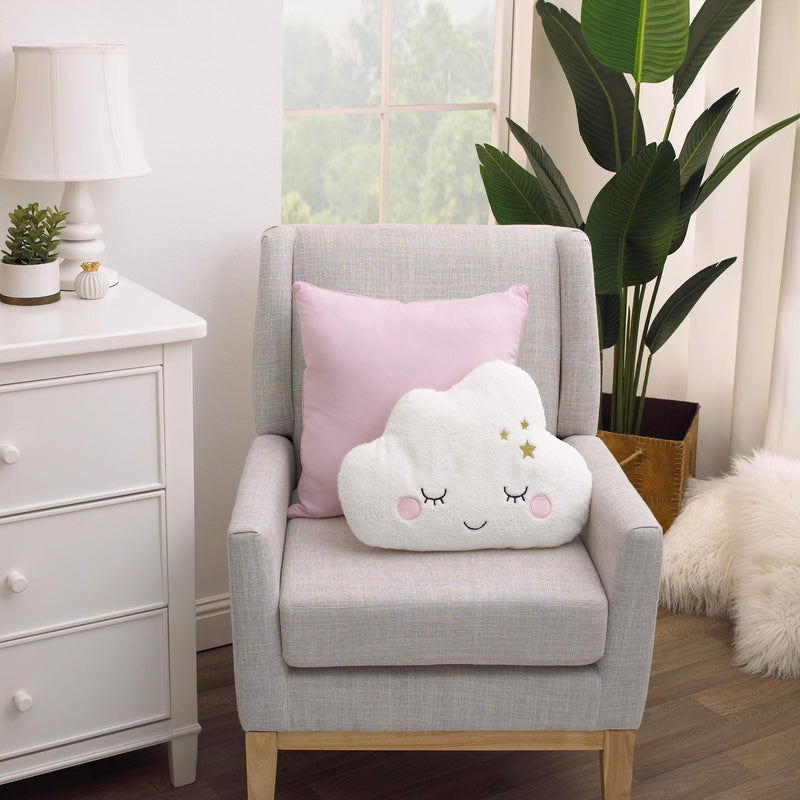 [Australia] - Little Love by NoJo - Plush Cloud Shaped Decorative Pillow, Decorative Nursery Pillow, Playroom Décor, Cute Throw Pillows, White, 1 Count (Pack of 1) Cloud - White 1 Count (Pack of 1) 