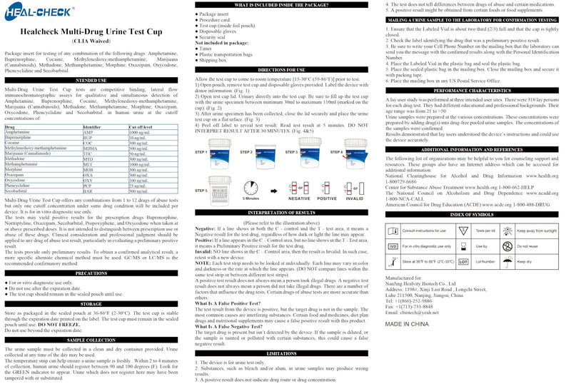 [Australia] - 6 Pack Multi Drug Urine Test Cup 12 Panel with Temperature Strip,Testing 12 Different Drugs,Instant Multi Panel Drug Screening Test Kit 6 PACK 