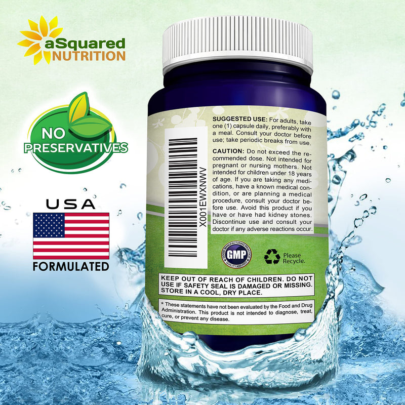 [Australia] - aSquared Nutrition Quercetin 500mg Supplement - 200 Capsules - Quercetin Dihydrate to Support Cardiovascular Health - Max Strength Powder Complex Pills to Help Improve Immune Response 