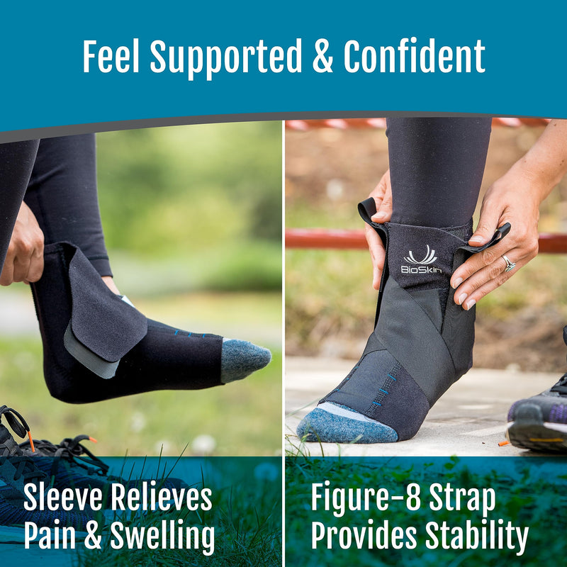 [Australia] - BioSkin Ankle Compression Brace - Ankle Wrap for Sprained Ankle, Post Injury Ankle Brace, Ankle Support Brace for Women and Men, Swollen Feet Relief, HSA or FSA Eligible Brace with Gel Insert XL - 2X-Large 