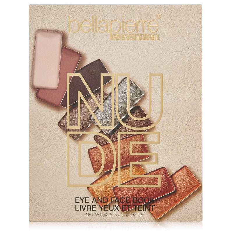 [Australia] - Bellapierre Nude Face & Eye Book Palette | 25 Eyeshadow Shades with Blush, Bronzer, & Highlighter | Non-Toxic & Paraben Free | Vegan & Cruelty-Free 