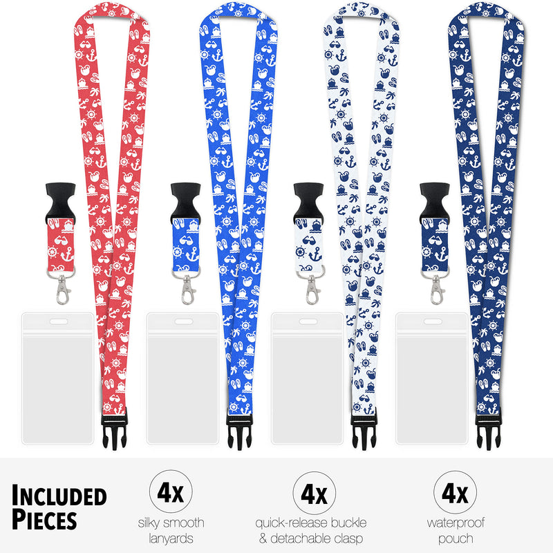 Disney Cruise Essentials (3 Items) Fish Extender, Luggage Tags [4], Towel Bands [4] & Lanyards [4]