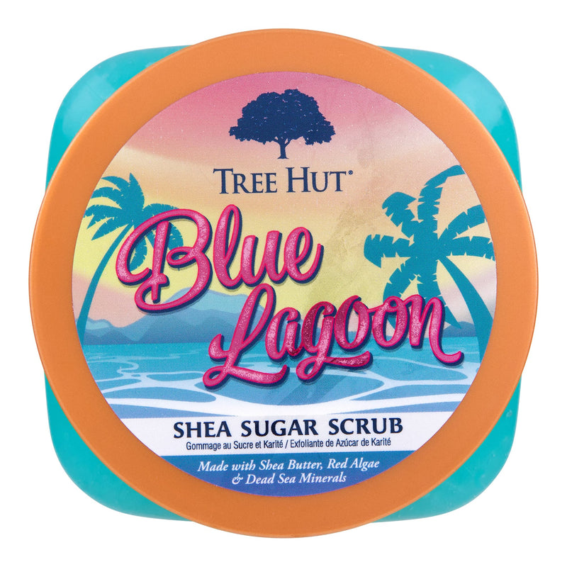 [Australia] - Tree Hut Shea Sugar Scrub, Exfoliating, Hydrating & Moisturizing Body Scrub with Shea Butter & Nourishing Essential Oils, Smooth & Soften Skin, Refreshing Skincare Essential, 18 oz Blue Lagoon 