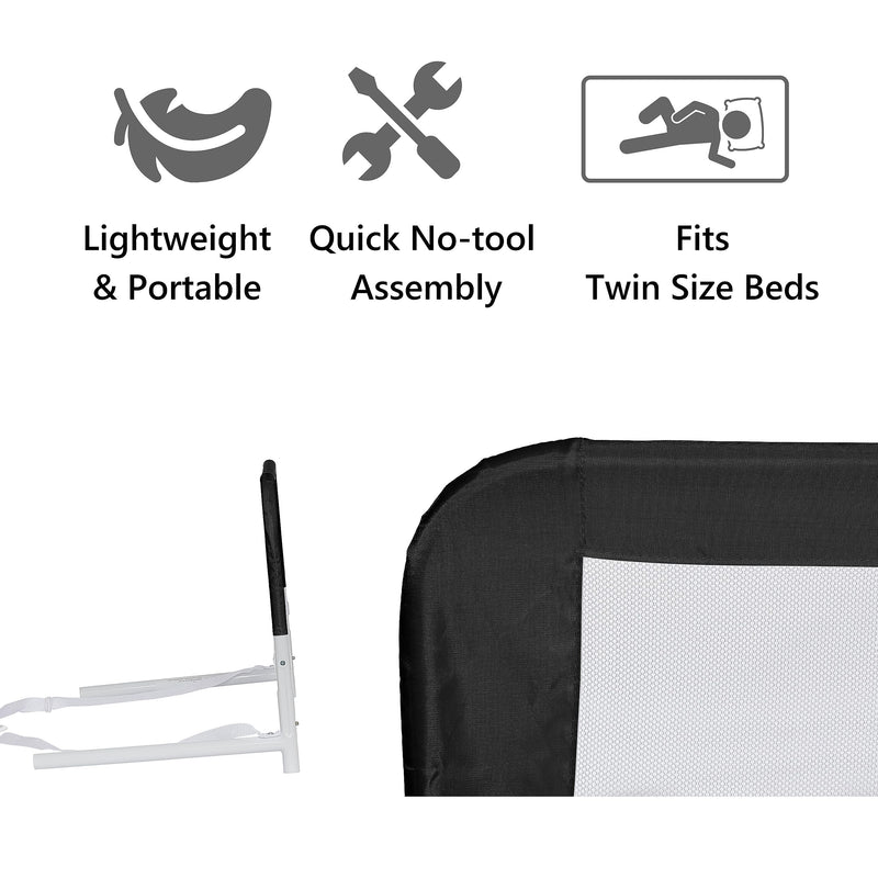 [Australia] - Dream On Me Lightweight Mesh Security Adjustable Bed Rail Double Pack with Breathable Mesh Fabric in Black, 2 Count (Pack of 1) 