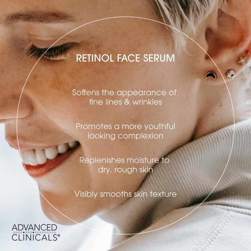 Advanced Clinicals 3 Pack Face Serum Essentials Set, Brightening Vitamin C, Firming Retinol, & Hydrating Hyaluronic Acid Serum Gift Box, Travel Size for Women, Anti Aging Skin Care Products