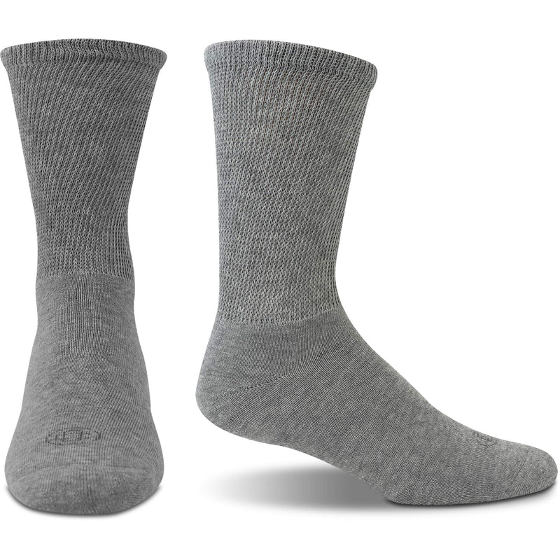[Australia] - Doctor's Choice Men's & Women's Diabetic Socks, No Show, 4 Pairs, Multiple Sizes Large Grey/Crew 