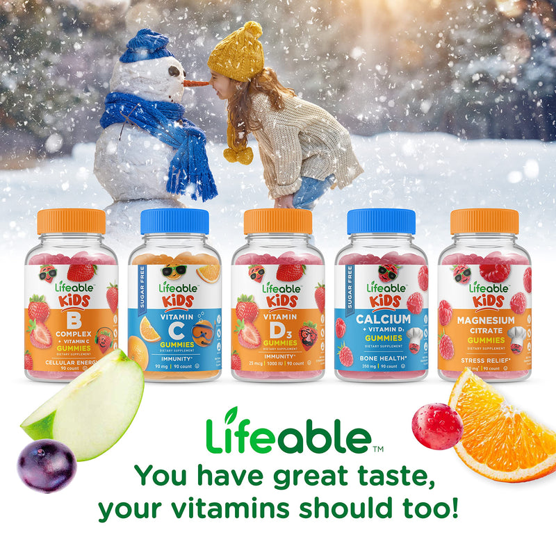 Lifeable Zinc Kids + Biotin Kids, Gummies Bundle - Great Tasting, Vitamin Supplement, Gluten Free, GMO Free, Chewable Gummy