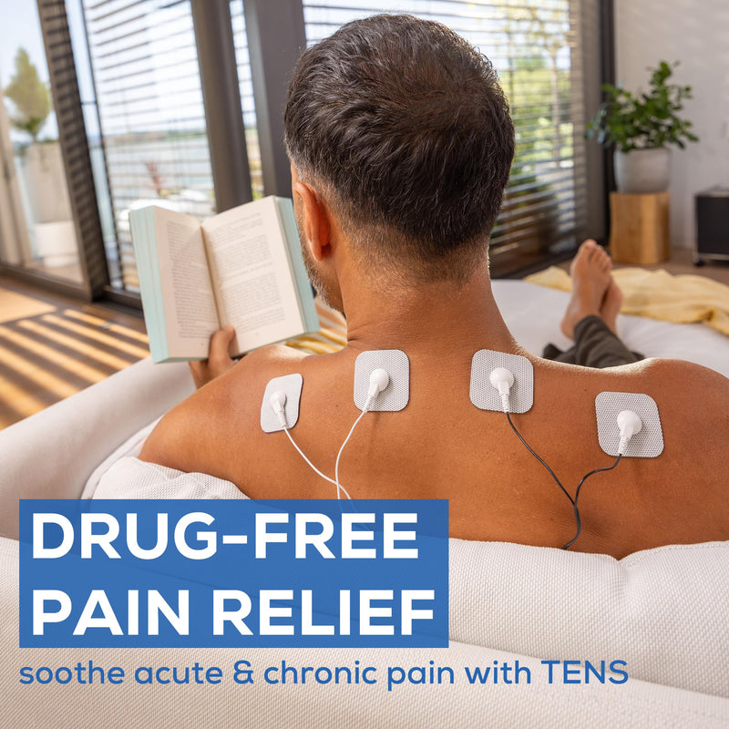 Beurer EM49 Digital TENS & EMS Device for Pain Relief and Muscle Stimulation, 15 TENS Programs, 35 EMS Programs, 2 Adjustable Channels with 4 Self-Adhesive Electrodes Blue