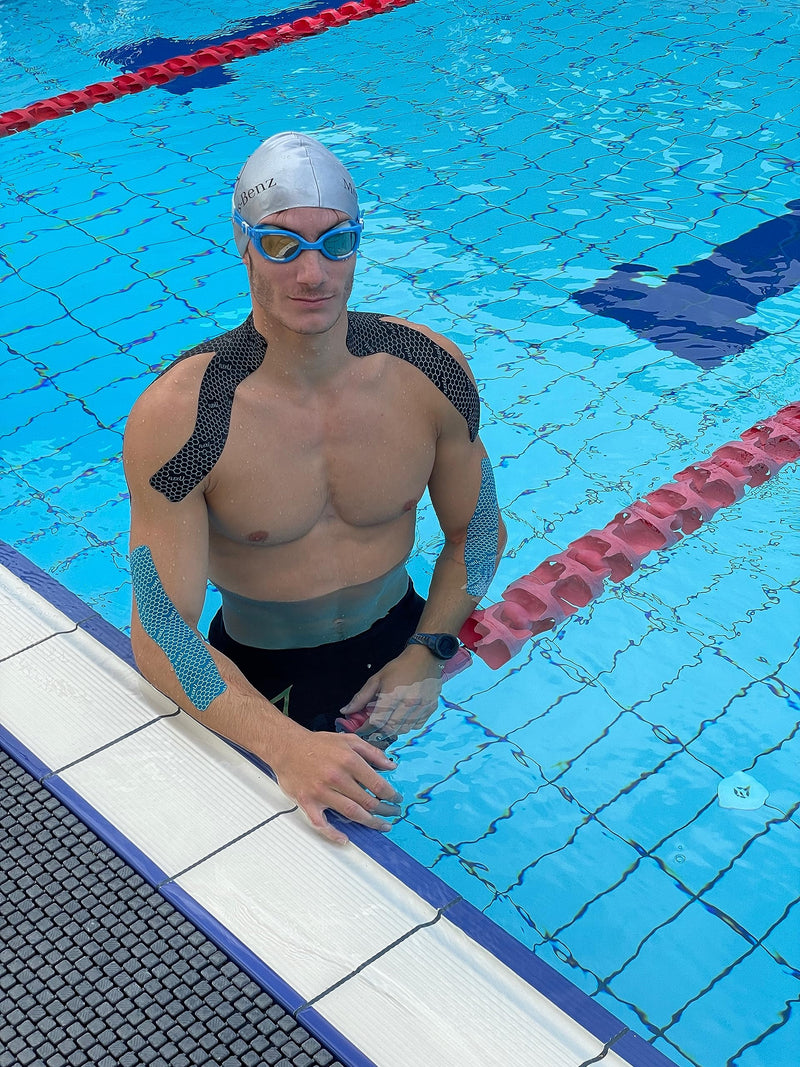 FlexU Kinesiology Tape - 60 2" x 10" Pre-Cut Strips for Lower Back, Knees, & Shoulders; Pain Relief & Support for Muscles & Joints, Shoulders, Knees & Back, Rheumatism, Gout, Osteoporosis (Beige) Beige