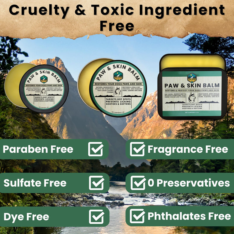 Trail Hound - All Natural Paw, Nose, & Skin Balm 2oz - Protects, Restores & Heals Dry Cracked Paws & Snout - Relieves Itchy Skin - Dog Paw Protector - Paw Soother For Dogs - Lick Safe Dog Paw Pad Balm - PawsPlanet Australia