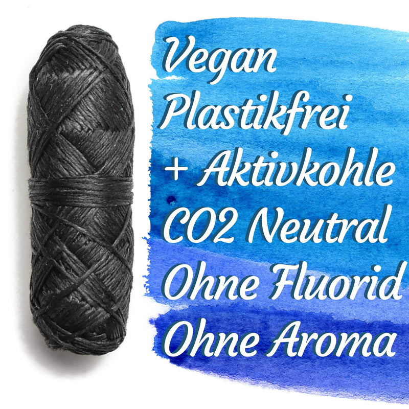 [Australia] - Dental floss campaign Vegan Bamboo - Polyester Natural Organic dental floss without plastic Waxed with activated carbon - Sustainable, environmentally friendly, refillable in a glass bottle - Zero waste life (refill 4 x 30 m) Refill 4 x 30 m 