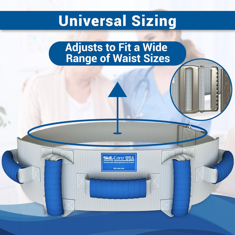 [Australia] - Skil-Care Multi-Grip Gait Belt with Handles for Seniors up to 350lbs, Transfer Belt for Elderly and Disabled, Physical Therapy Equipment for Lift Assist, Walking Aids, Gait Belts for Seniors, 252220 