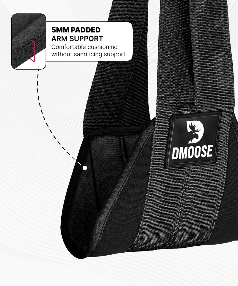 DMoose Fitness Hanging Ab Straps for Pull Up Bar & Core Strength Training - Soft Padded Exercise Straps for Ab Swing & Leg Raises, Hang Bar Strap with 2 Steel Carabiners - Abs Equipment for Home & Gym Black