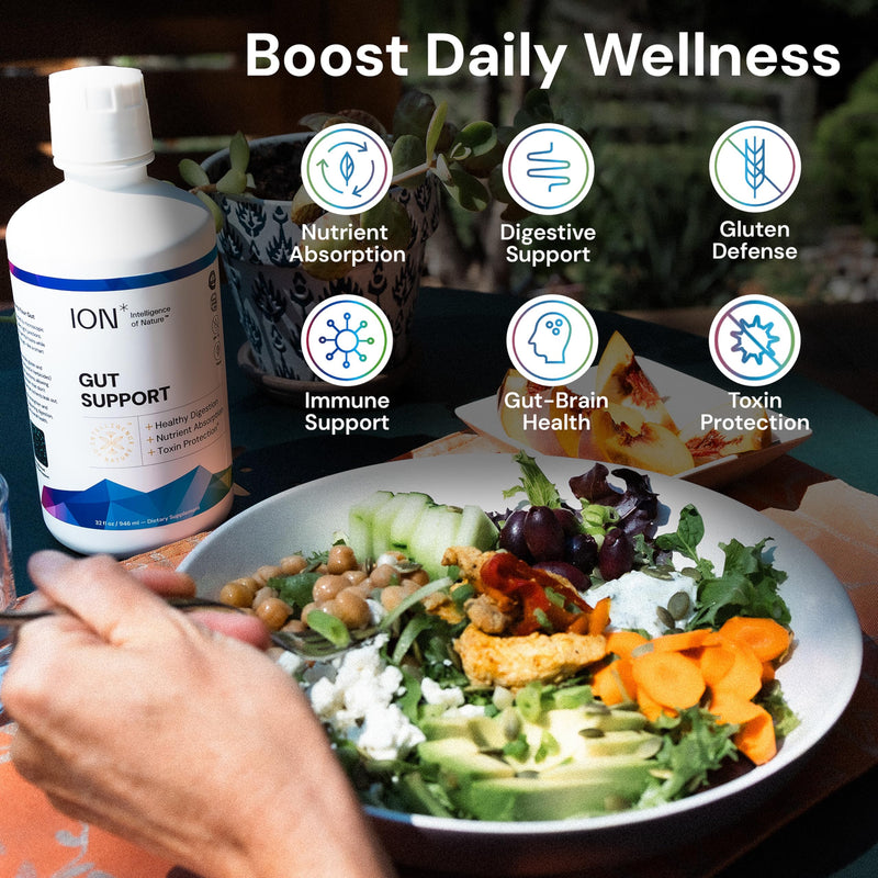 ION Gut Health Supplement 236ml | ION* Gut + Microbiome | Support that Goes Beyond Probiotics | Promotes Digestive Wellness, Alleviates Gluten Sensitivity | Strengthens Gut Lining| Bloating Relief 236 ml