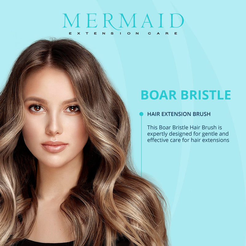 [Australia] - Boar Bristle Brush, Gentle Hair Extension and Wig Care with Natural Bristles for Smoothing Styling 