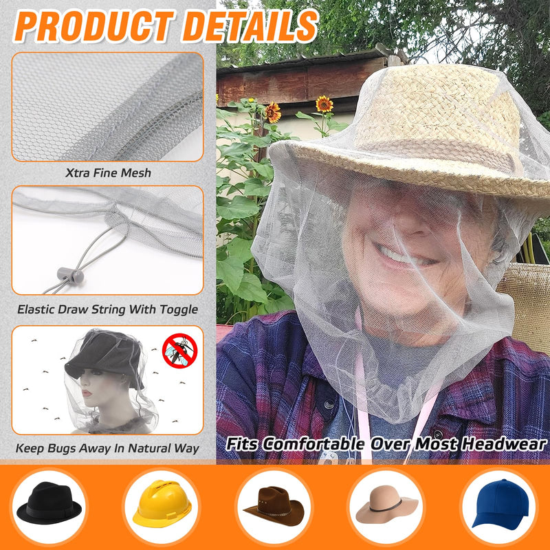 [Australia] - Mosquito Net Head Mosquito Net Head Net for No Bite Insect Protection Outdoor Mosquito (Pack of 3) 