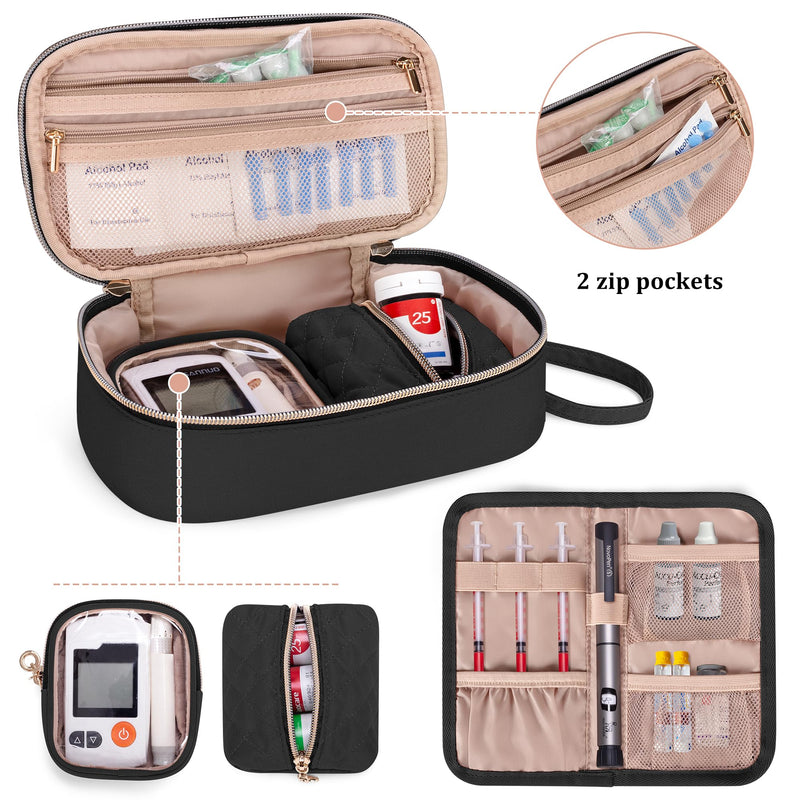 [Australia] - YARWO diabetic bag, insulin pen bag, insulin bag for diabetes accessories, insulin cooler bag for on the go, travel bag for insulin, black 