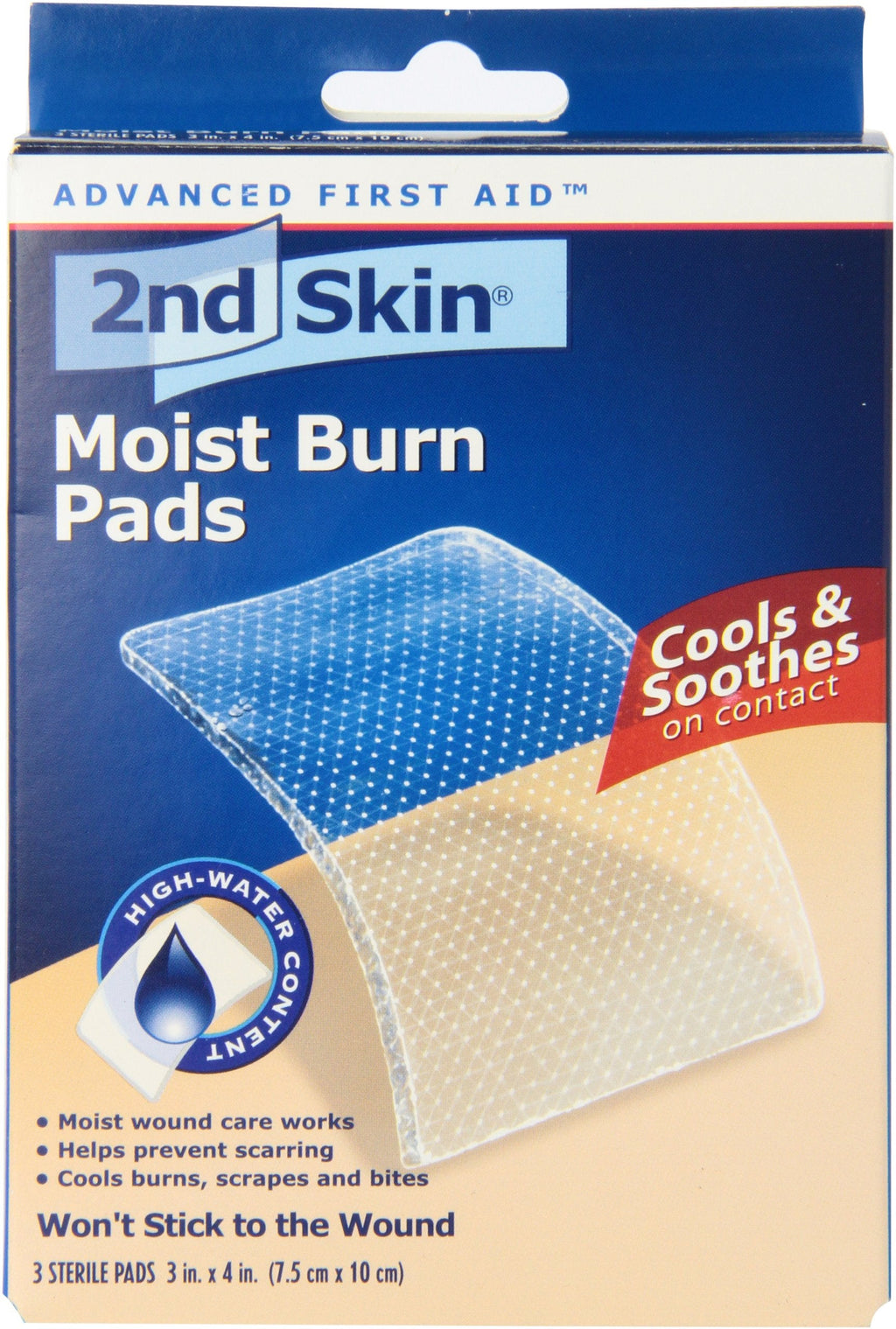 Spenco 2nd Skin Moist Burn Pads, Large (3 x 4 Inches), 3-Count Large 3-Count