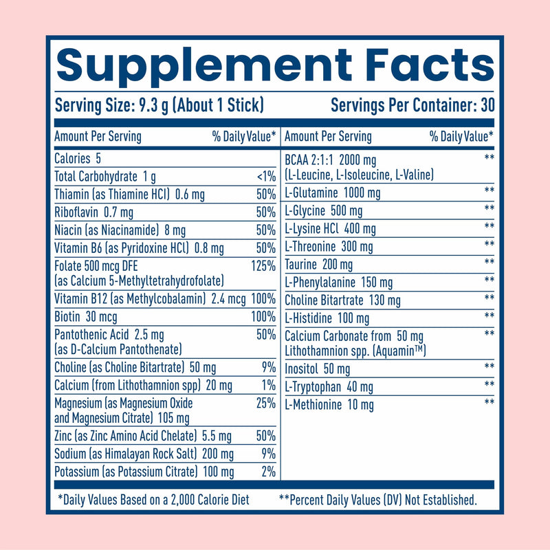 NativePath Hydrate Electrolyte Stick Packs, Mixed Berry, 30 Count | Single-Serve Sticks, 14 Vitamins & Minerals, 9 Aminos & 2000mg BCAAs, Zero Sugar, Hydration, Keto