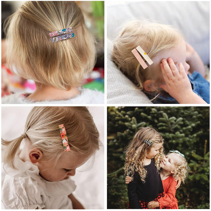 [Australia] - FANCY CLOUDS Hair Clips for Girls Women Toddler Baby,Assorted 20Pcs Flower Fabric Fully Lined Small Alligator Clips Hair Accessories for Teens Child Kids Gifts flower print 