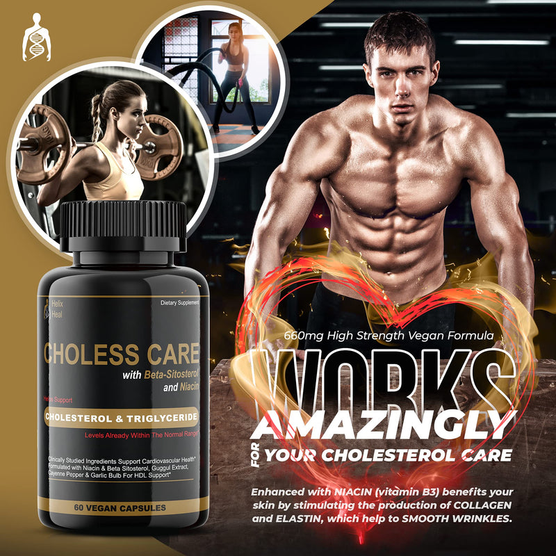 [Australia] - Cholesterol Supplement - Triglycerides Support Capsules w. Organic, Odorless Garlic, Cayenne Pepper, Plant Sterols to Support Normal HDL and LDL Cholesterol Levels w. Antioxidant Niacin (Vitamin B3) 