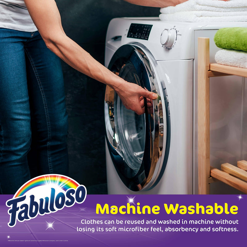 [Australia] - Fabuloso Microfiber Cleaning Cloths, 8 ct, Rainbow Colors | Lint-Free, Scratch-Free Cleaning Cloths for Surfaces and Wood Furniture | Microfiber Dustless Cloth for Bold and Bright Cleaning Experience 8 Count 