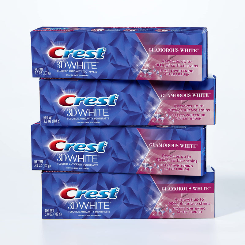[Australia] - Crest Toothpaste 3D Glamorous White, Mint, (Packaging May Vary) 3.8 Oz, Pack of 4 