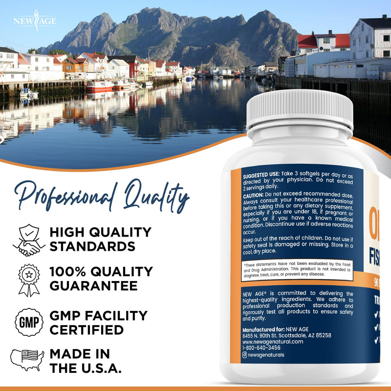 [Australia] - Triple Strength Omega 3 Fish Oil 3750 mg - EPA & DHA - Over 3000mg Omega-3 Fatty Acids - 1350mg EPA + 900mg DHA - Best Essential Fatty Acids, Burpless Fish Oil - 180 Count 90 Count (Pack of 2) 